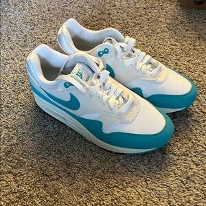 Nike Air Max 1 Teal and White Shoes